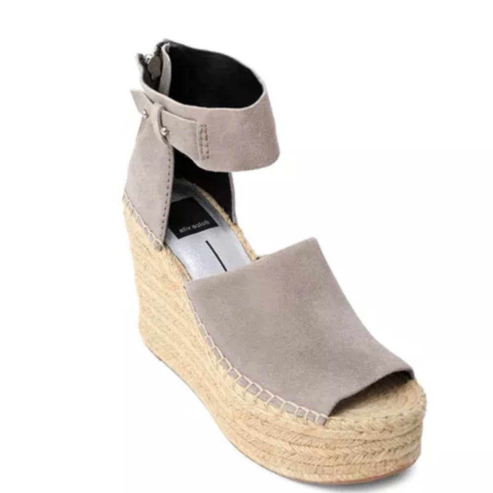 Dolce Vita Gray Wedge Sandals with Platform Sole